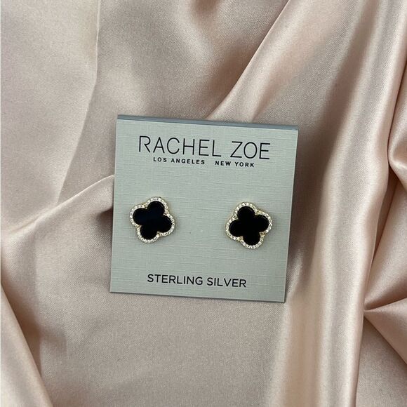 Rachel Zoe Sterling Silver Black Earrings - Picture 1 of 4